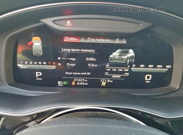 WA1AWBF79ND019210 2022 AUDI SQ7 Maroon Vista del cuadro de instrumentos