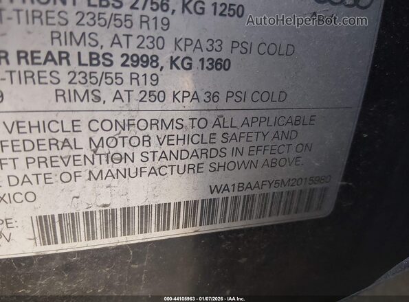 WA1BAAFY5M2015980 2021 AUDI Q5 Black Շարժիչի բաժամունքի տեսք