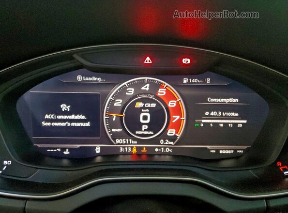 WA1C4AFY6K2000901 2019 AUDI SQ5 White Вид щитка приладів