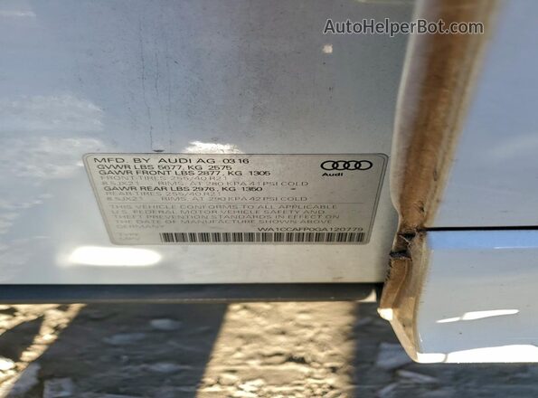 WA1CCAFP0GA120779 2016 AUDI SQ5 White Սալոնի 360 աստիճան տեսք