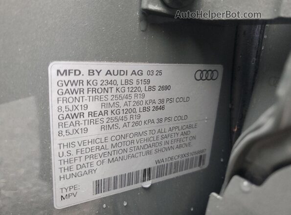 WA1DECF3XS1058887 2025 AUDI Q3 Green 