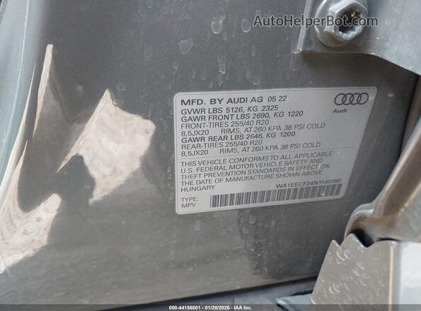 WA1EECF34N1140090 2022 AUDI Q3 Серый Вид подкапотного пространства