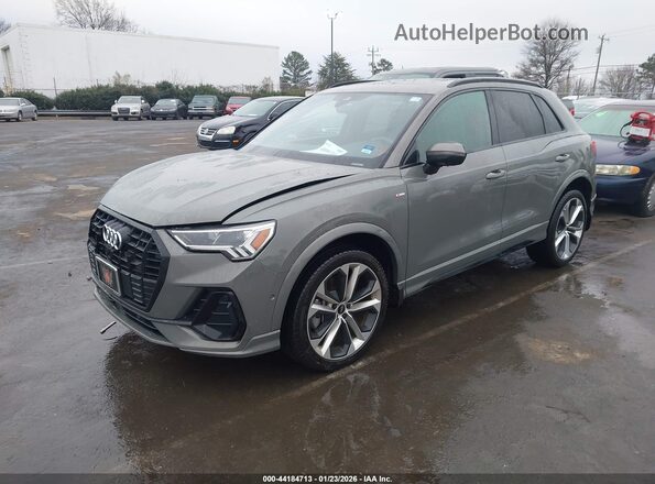 WA1EECF35M1088581 2021 AUDI Q3 Gray Առջևի ձախ երեք քառորդ տեսարան