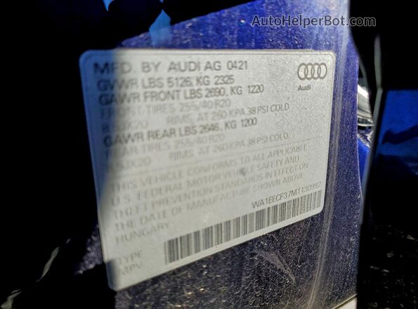WA1EECF37M1130992 2021 AUDI Q3 Blue 