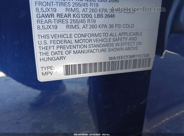 WA1EECF38R1157335 2024 AUDI Q3 Blue 