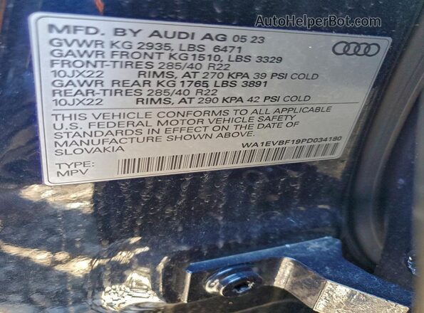 WA1EVBF19PD034180 2023 AUDI Q8 Blue 
