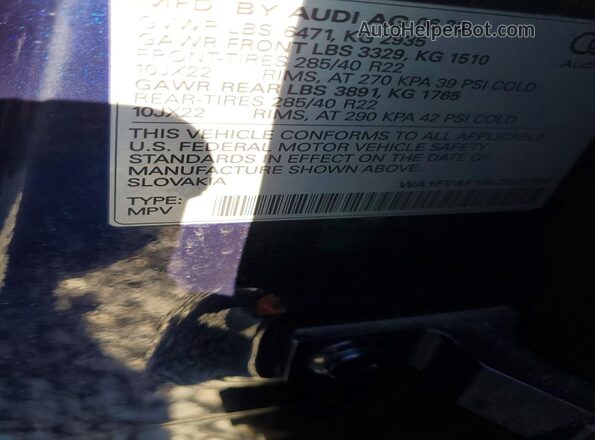 WA1FVAF10LD025702 2020 AUDI Q8 Blue 