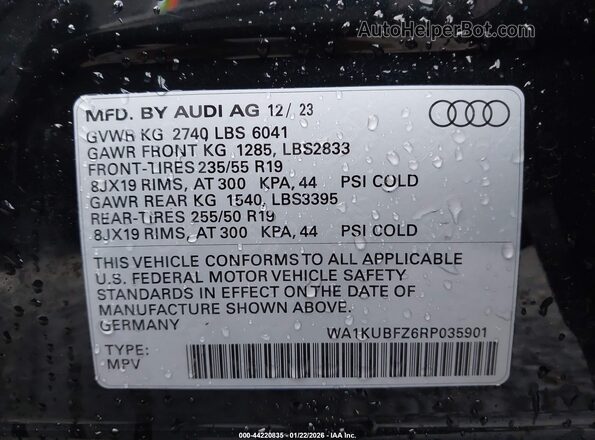 WA1KUBFZ6RP035901 2024 AUDI Q4 Black Engine compartment view
