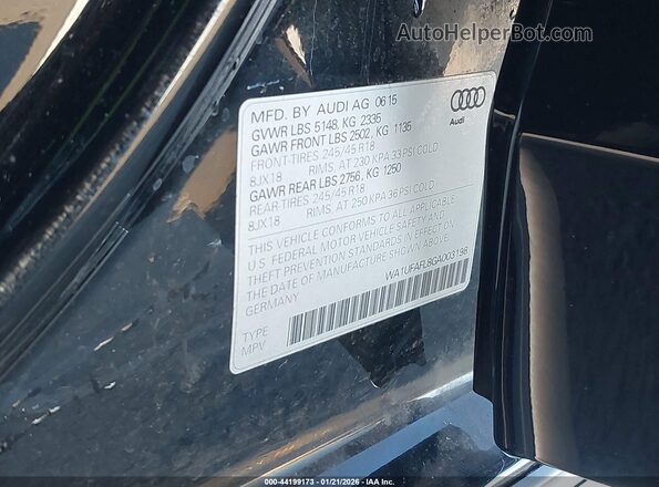 WA1UFAFL8GA003198 2016 AUDI ALLROAD Black Widok komory silnika