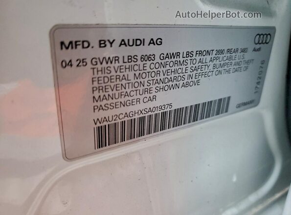 WAU2CAGHXSA019375 2025 AUDI OTHER White 