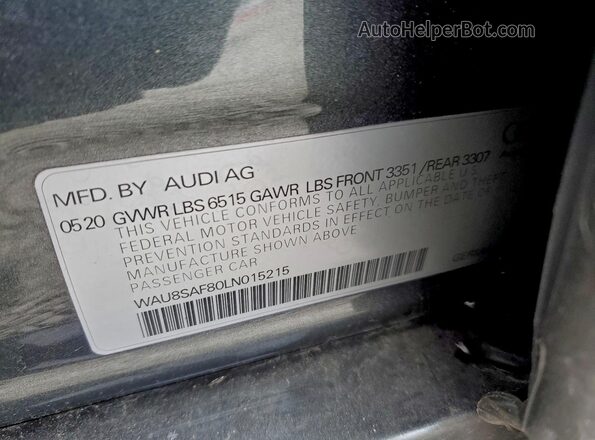 WAU8SAF80LN015215 2020 AUDI S8 Black Widok komory silnika
