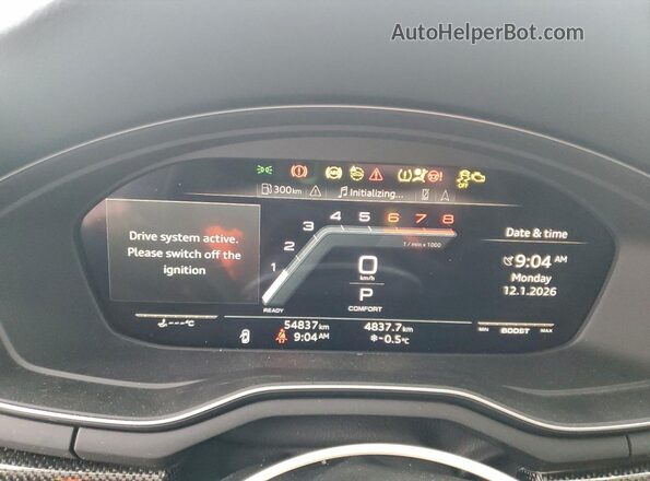 WAUA4CF50SA002774 2025 AUDI S5 Black Vista del cuadro de instrumentos
