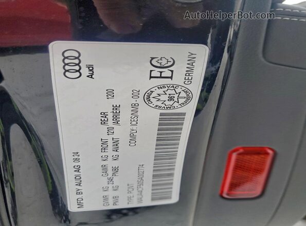WAUA4CF50SA002774 2025 AUDI S5 Black Vista del compartimento del motor