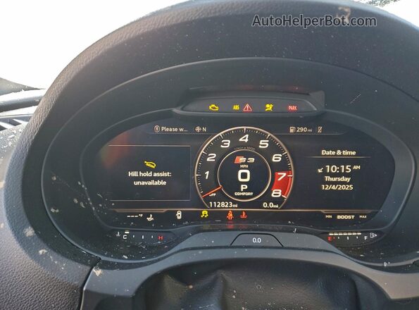 WAUB1GFF0H1059644 2017 AUDI S3 Blue Vista del cuadro de instrumentos