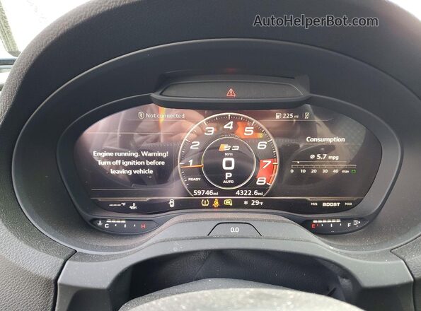 WAUB1GFF4KA123336 2019 AUDI S3 Gray ხელსაწყოთა პანელის ხედი