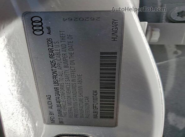 WAUB1GFF7J1007434 2018 AUDI S3 White Շարժիչի բաժամունքի տեսք