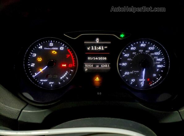 WAUB1GFFXG1042297 2016 AUDI S3 Silver Սարքավորումների վահանակի տեսք