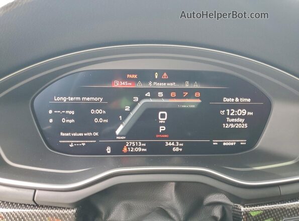 WAUB4AF46LA060597 2020 AUDI S4 Gray Вид щитка приладів
