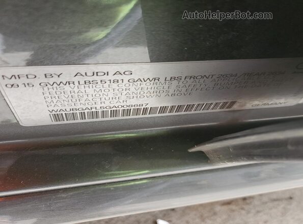 WAUBGAFL5GA008687 2016 AUDI S4 Gray Widok komory silnika