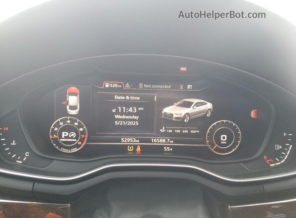 WAUBNCF56KA072054 2019 AUDI OTHER Black Вид щитка приладів