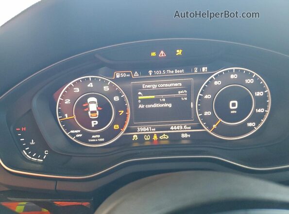 WAUBNCF57KA028659 2019 AUDI OTHER Black ხელსაწყოთა პანელის ხედი