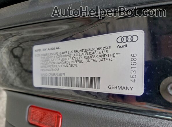 WAUC4CF53RA035075 2024 AUDI S5 Black Engine compartment view