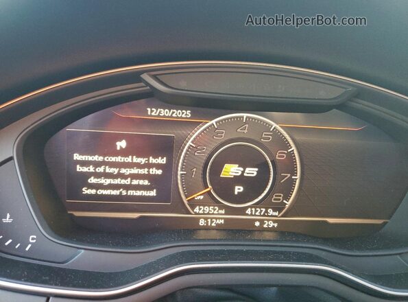 WAUC4CF57KA092109 2019 AUDI S5 Black Widok zestawu wskaźników