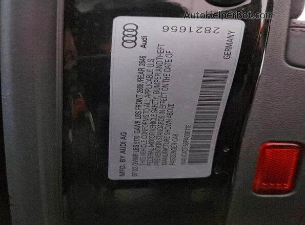 WAUC4CF58PA006118 2023 AUDI S5 Black VIN կոդի պիտակի տեսք