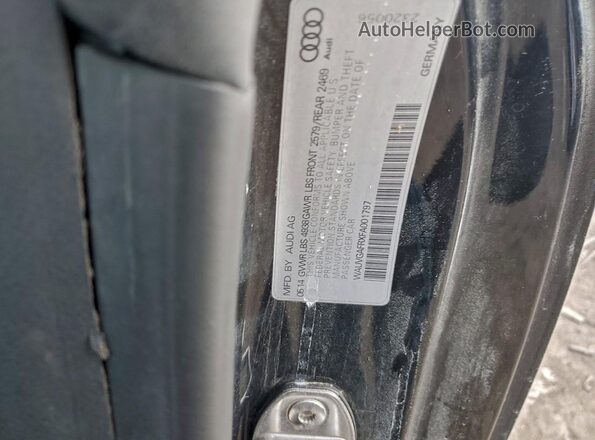 WAUD2AFR2GA016208 2016 AUDI OTHER Black Вид наклейки з VIN-кодом
