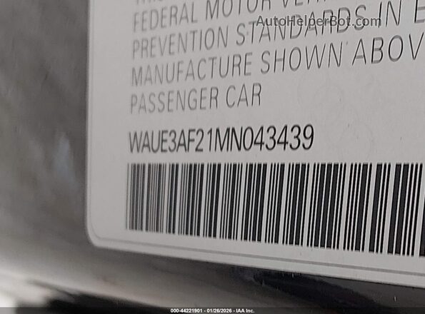 WAUE3AF21MN043439 2021 AUDI OTHER Черный Вид подкапотного пространства
