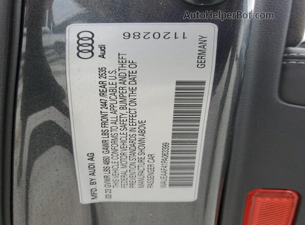 WAUEAAF41PA063399 2023 AUDI OTHER Gray VIN sticker view