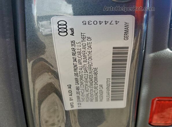 WAUEAAF4XRN007313 2024 AUDI OTHER Silver ძრავის განყოფილების ხედი