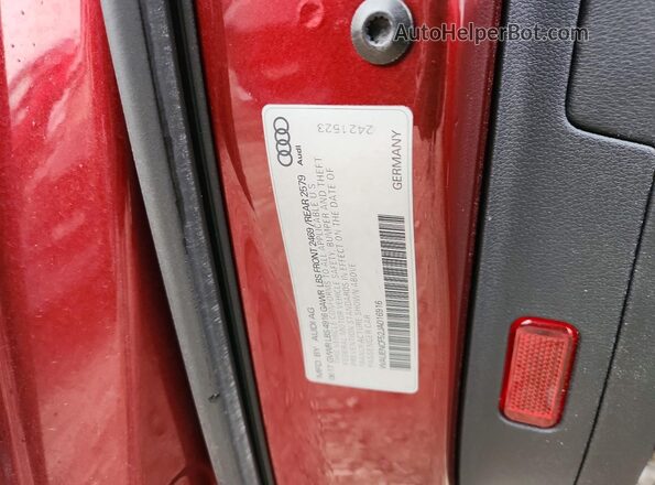 WAUENCF52JA016916 2018 AUDI OTHER Burgundy Widok komory silnika