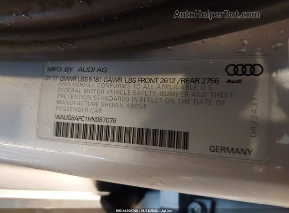 WAUG8AFC1HN087076 2017 AUDI OTHER Silver ძრავის განყოფილების ხედი