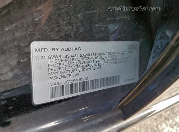 WAUGUDGY2SA057770 2025 AUDI OTHER Черный 