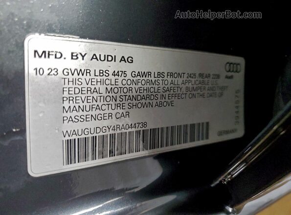 WAUGUDGY4RA044738 2024 AUDI OTHER Charcoal Շարժիչի բաժամունքի տեսք