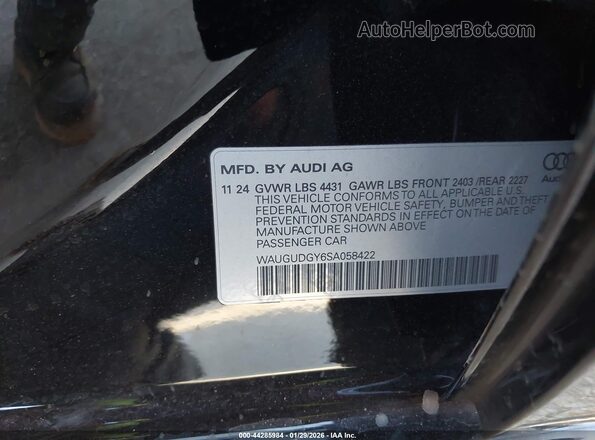 WAUGUDGY6SA058422 2025 AUDI OTHER Black Widok komory silnika