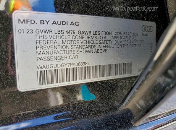 WAUGUDGY7PA068982 2023 AUDI OTHER Black Vista del compartimento del motor