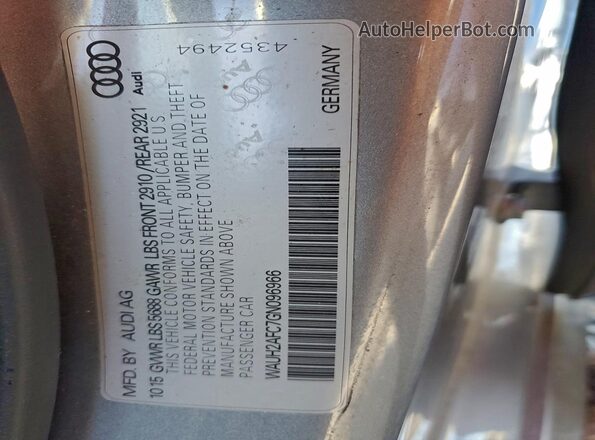 WAUH2AFC7GN096966 2016 AUDI S6 Silver 