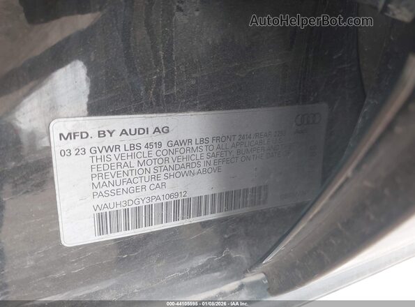 WAUH3DGY3PA106912 2023 AUDI S3 Black Շարժիչի բաժամունքի տեսք