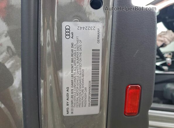 WAUP2BF29NN062226 2022 AUDI OTHER Gray Engine compartment view