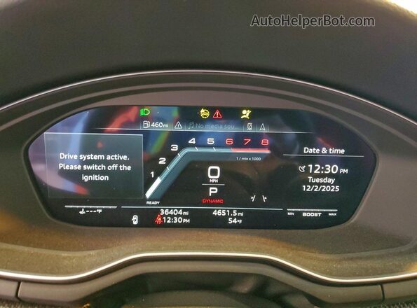 WAUR4AF50NA025838 2022 AUDI S5 White Instrument cluster view