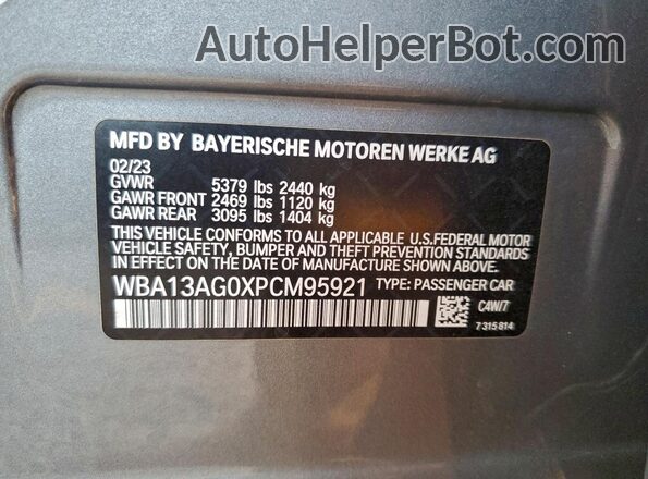 WBA13AG0XPCM95921 2023 BMW 5 SERIES Gray Вид підкапотного простору