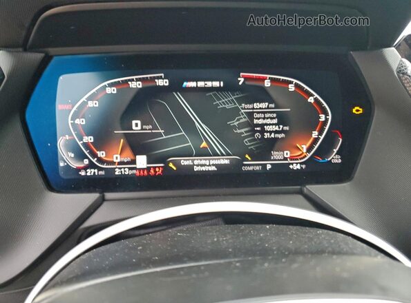 WBA13AL07N7K71212 2022 BMW M2 Blue ხელსაწყოთა პანელის ხედი