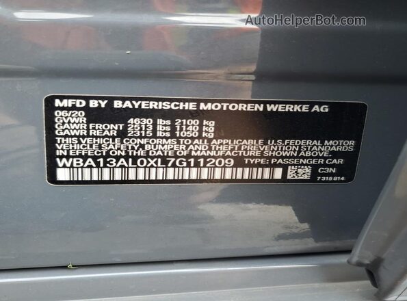 WBA13AL0XL7G11209 2020 BMW M2 Black Vista del compartimento del motor
