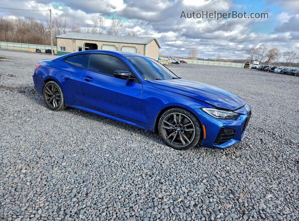 WBA13AR04MCG09469 2021 BMW M4 Синий Передняя правая четверть