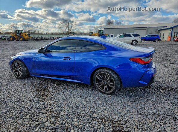 WBA13AR04MCG09469 2021 BMW M4 Синий Задняя левая четверть