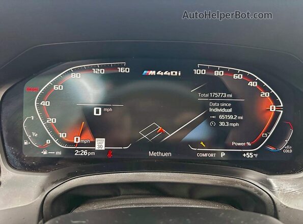 WBA13AR09MCF20741 2021 BMW M4 Black ხელსაწყოთა პანელის ხედი