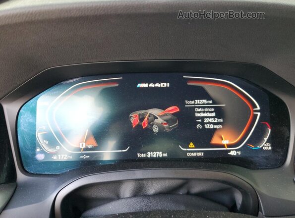 WBA13AW01NFN03059 2022 BMW M4 Silver Vista del cuadro de instrumentos