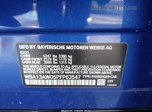 WBA13AW05PFP63547 2023 BMW OTHER Blue Widok komory silnika